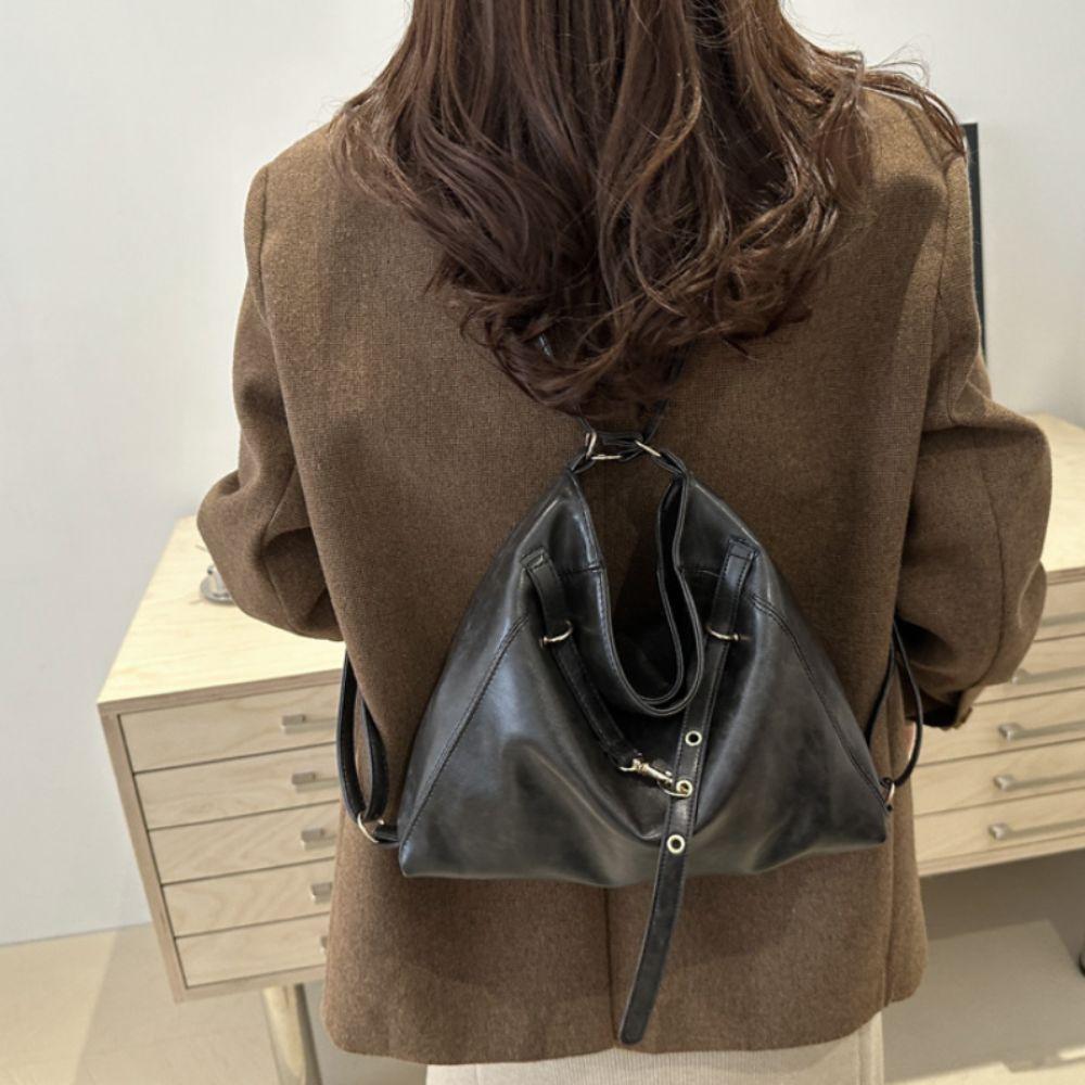 Leather Buckle Shoulder Bag New Design Women Backapck Casual Vintage Tote Bag Lady