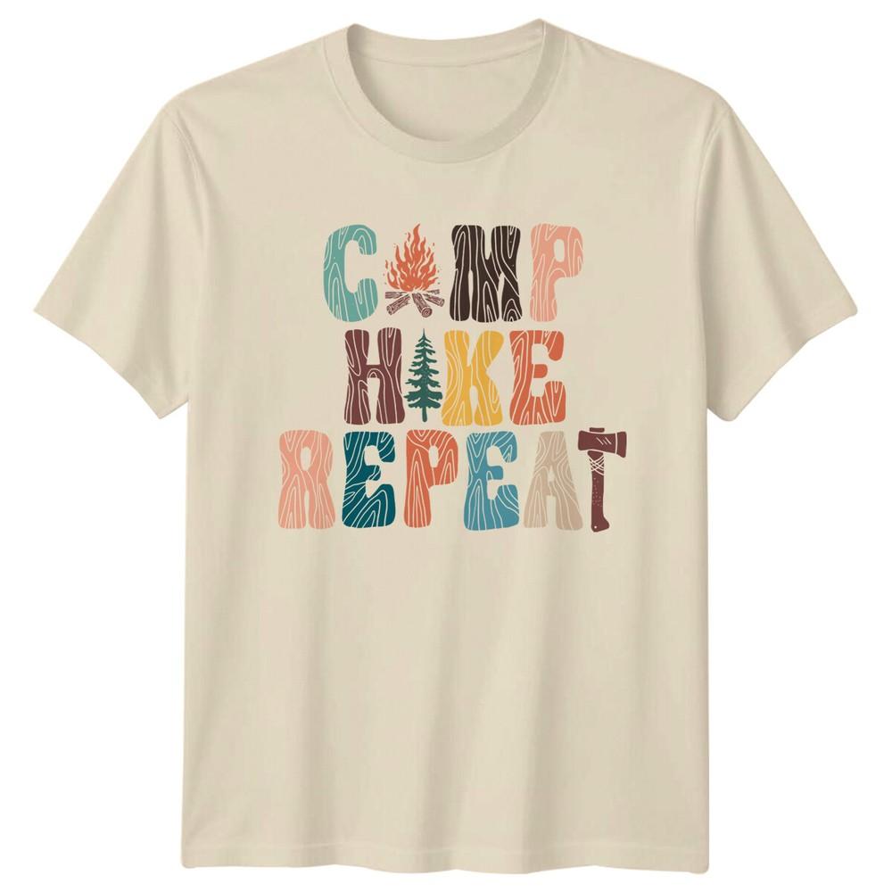 Camp Hike Repeat Camping TShirt Adventure Graphic Tee Retro