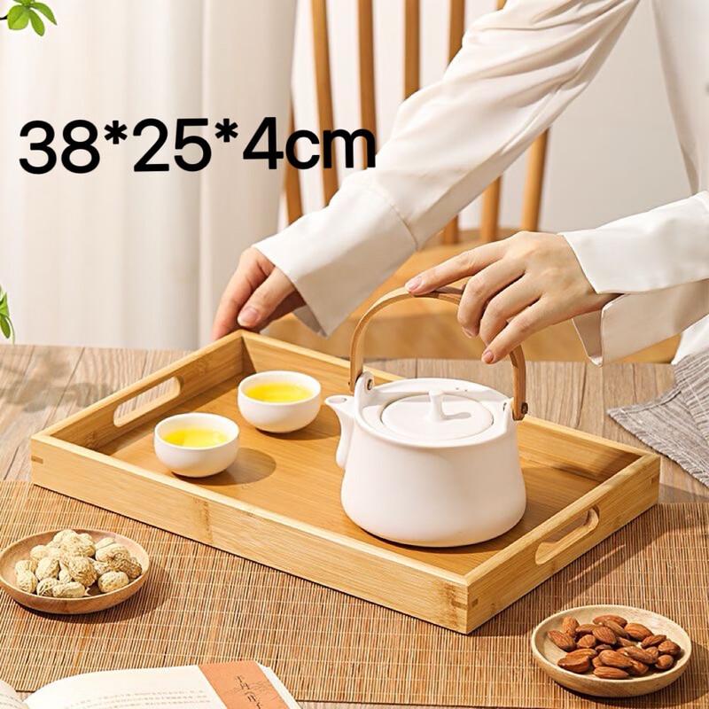 

Thickened Bamboo Tea Tray with Handles