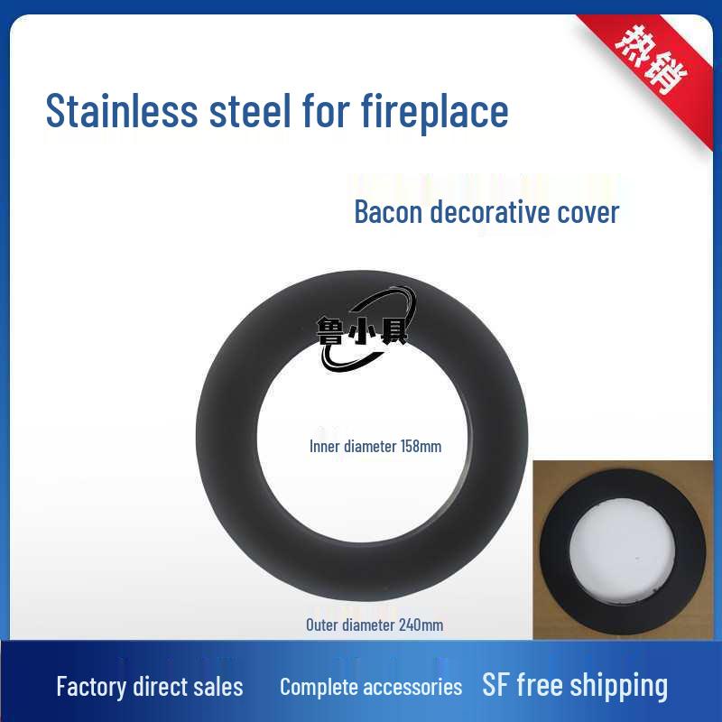 High-End Black Stainless Steel Fireplace Chimney Vent Pipe & Elbow Tee with Rainproof Cap - 150mm