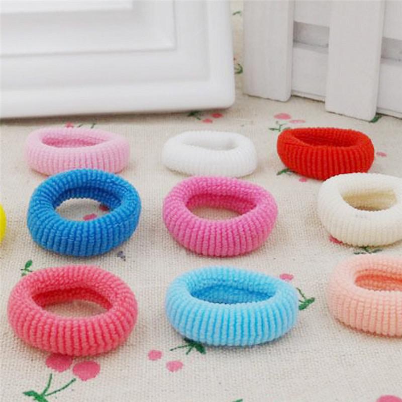 Seamless High Elastic Candy Color Kids Hair Ties Band Rope Ponytail Holders 100pcs