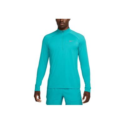 Dri-Fit Solid Logo Half-Zip Stand Collar Long Sleeve T-Shirt Men Tops Light-Blue HV2180-345