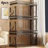 2-Pack Large Transparent Storage Boxes, Foldable and Space-Saving, with Flip Lids, Large Rectangular Organizing Boxes with Front and Lid, Space-