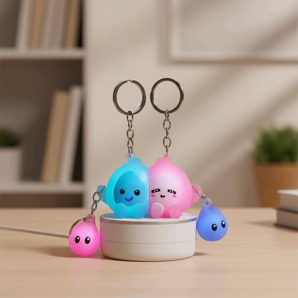 Luminous Keychains Hanger Magnetic Suction Couple Keyring Girl Style Bag Pendant Couple Use