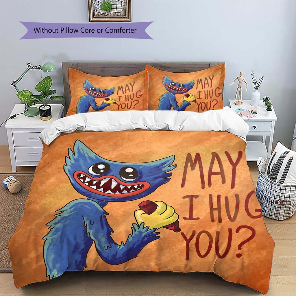 Wogi Pattern Bedding Quilt Set Home Decoration Gift (1 * duvet cover + 2 * pillowcase without core)