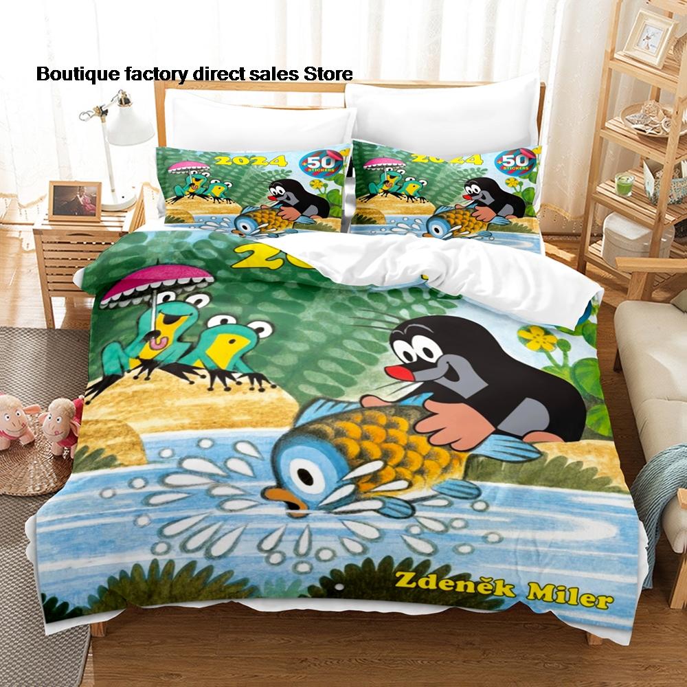 3D-gedrucktes Die kleine Maulwurf Bettwäsche-Set Bettbezug Kissenbezug Für Kinderzimmer Dekoration Einzelbett Doppelbett Queen Size King Size Bettwäsche