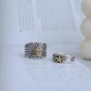 Fashionable Copper Geometric Ring Starburst Design Vintage Style Adjustable For Women