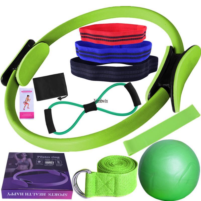 11-Piece Yoga and Pilates Ring Set with Resistance Equipment