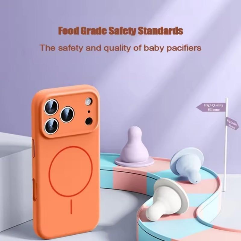 Liquid Silicone Magsafe Case for iPhone 17 Pro Max 17 Air Soft Magnetic Charing Cover for iPhone 13 14 15 16 Pro Max Plus