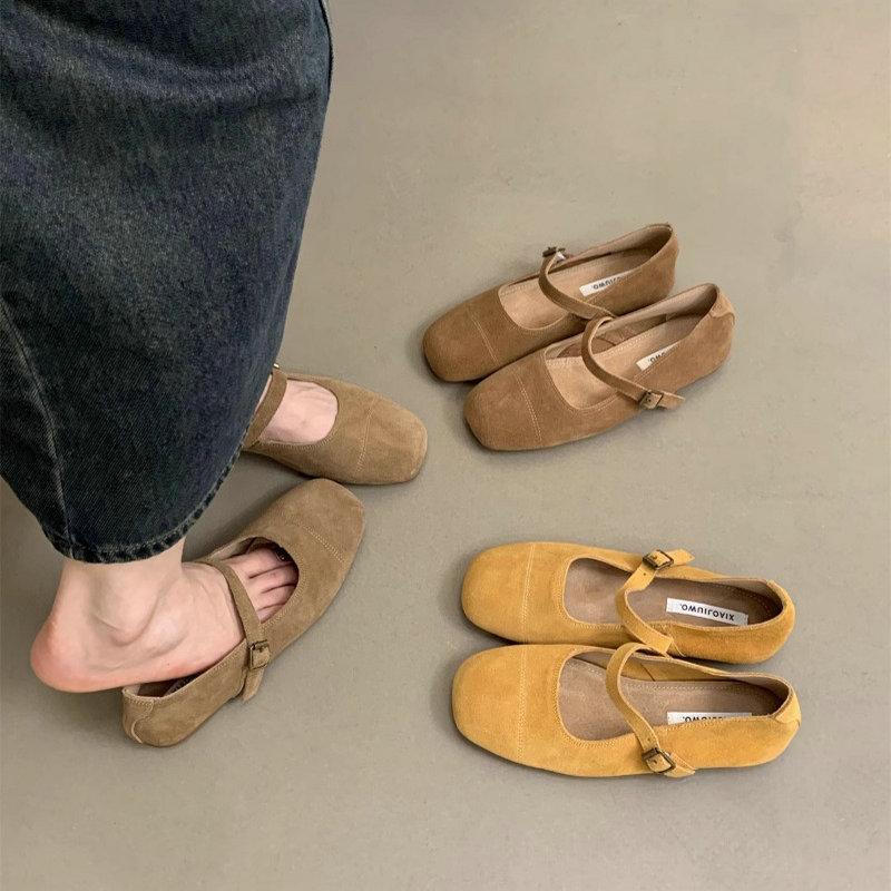 Fashion Flat Shoes for Women 2025 Spring and Autumn Round Toe Shallow Mouth New Retro Casual Mary Jane Women's Shoes Loafers