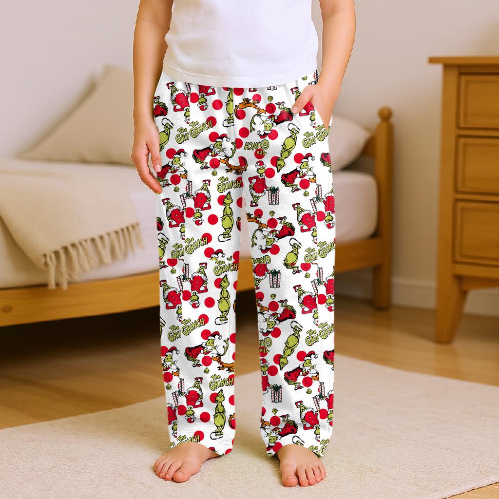 Fashionable Children's Versatile Print Pocket Casual Pants