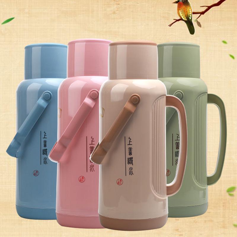 Leather-Covered Glass Liner Thermos Bottle for Dorms - Keeps Water Hot