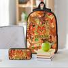 3 Stück Warrior Cats Schultaschen Set für Jungen Mädchen Federmäppchen Rucksack Sets mit Brotdose Für Schulkinder Rucksack