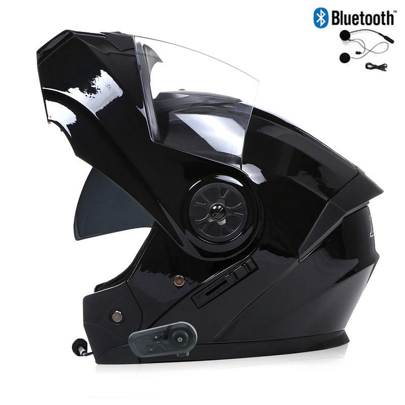 Bluetooth Men's Motorcycle Helmets Full Face Casco for Motorcycles Man Motocross Kask Flip up Casque De Moto  DOT Certified BLD