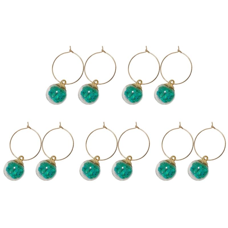 10Pcs Wine Glass Charm with Rings Drink Markers Label for for Drink Wine Cocktail Champagnes Tasting Party Decoration