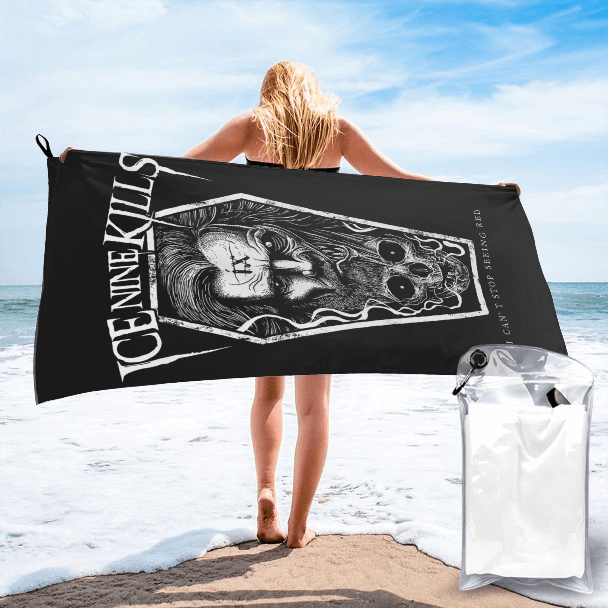 

Michele Nolli Ice Nine Kills Beach Towel Soft Microfiber Quick Dry Absorbent Quick Towels For Bath W30*H60(CM)