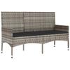 4 Piece Garden Lounge Set with Cushions Grey Poly Rattan