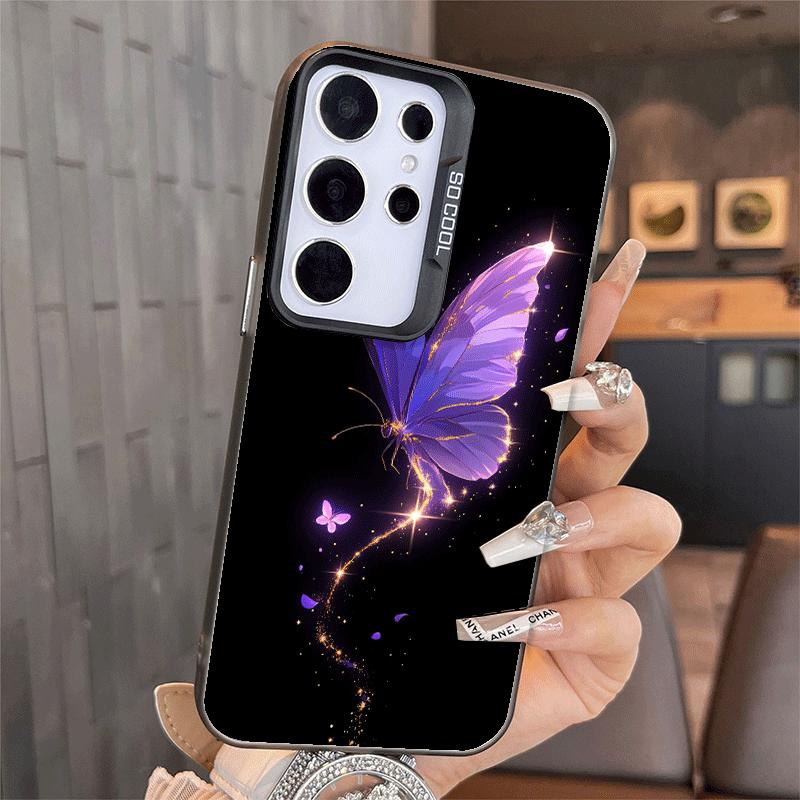 Beautiful Purple Butterfly Shockproof Phone Case for Samsung A17 A16 A15 A14 A37 A57 A36 A56 A26 A35 A55 A25 A34 A54 A24 A13 A23