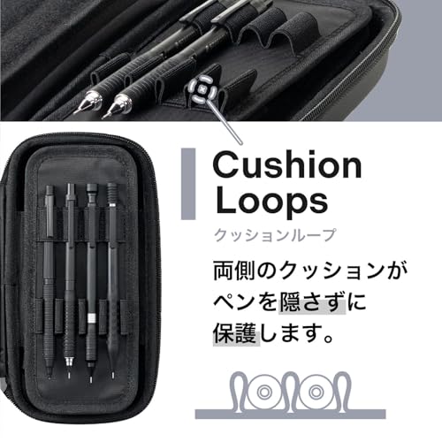 LIHIT LAB XCOA Hard Shell Pencil Case, Jet Black, A3802-24