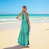 Damen Sommer Langes Kleid Big Swing Strandkleid