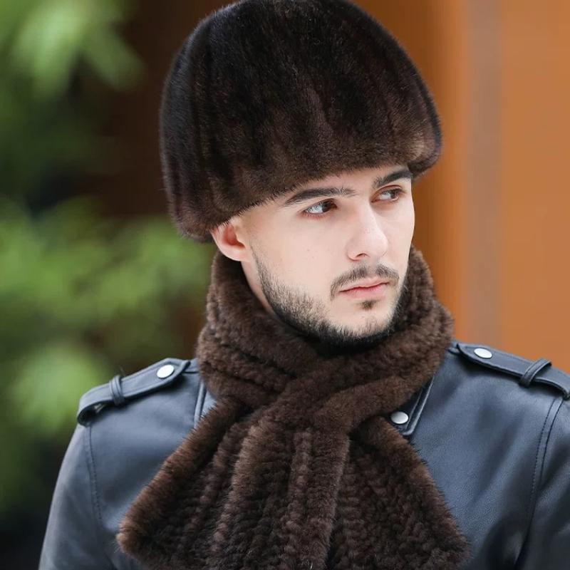 Mink Hat Men's Winter Ear Protection Warm Top Hat Fashion Mink Hair Winter in The Elderly Dad Fur Hat