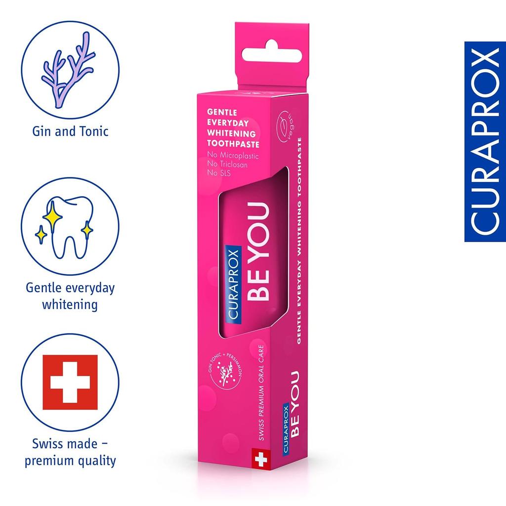 Curaprox Be You Gentle Whitening Toothpaste For Daily Freshness With Gin And Tonic Flavour 60 ml Pack Of 1 Care