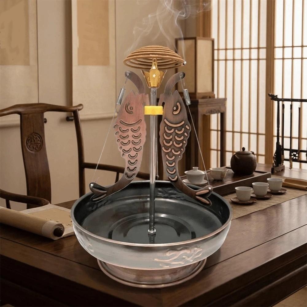 Handcrafted Incense Tray Holder Adjustable Center Rod Mosquito Coil Tray Stand  Home Desktop