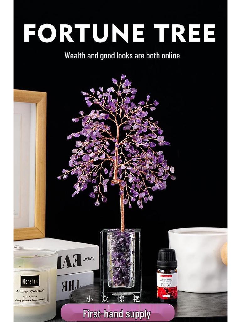 Natural Crystal Money Tree of Life Feng Shui Ornament - Ideal Housewarming Gift