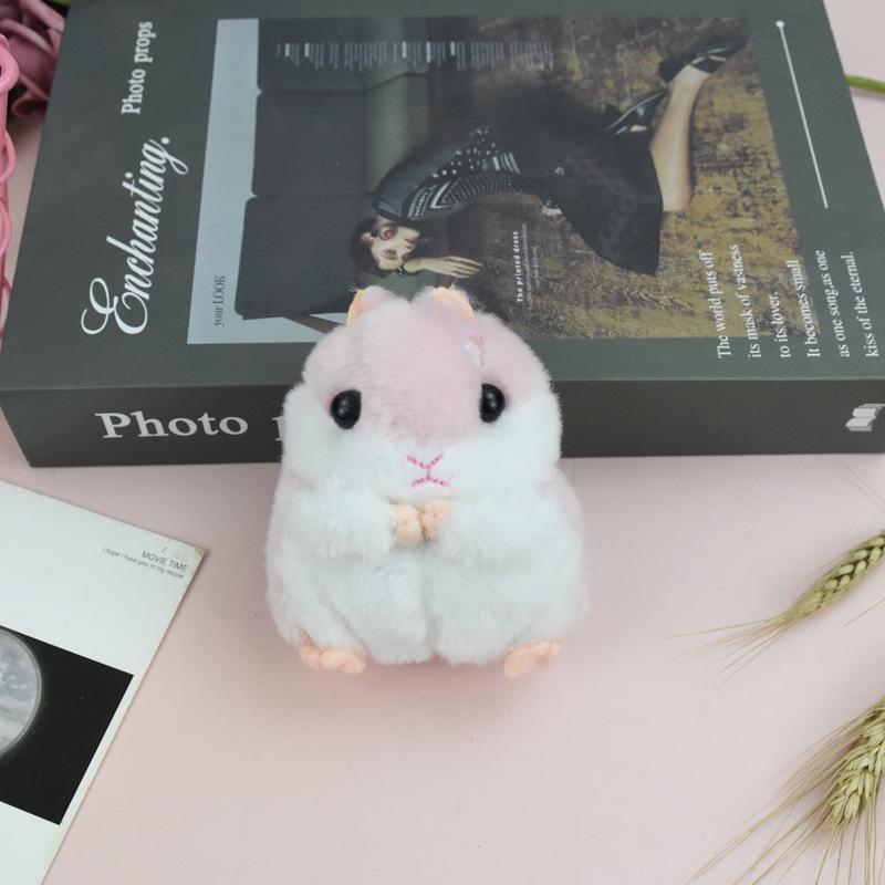 Cute Cartoon Hamster Plush Keychain Doll - Stuffed Animal Schoolbag Pendant Gift