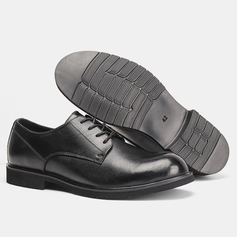 

Genuine Leather Men Derby Shoes Ultralight Comfortable fashion Men Casual shoes Black Men Leather Shoes #KD6675 39