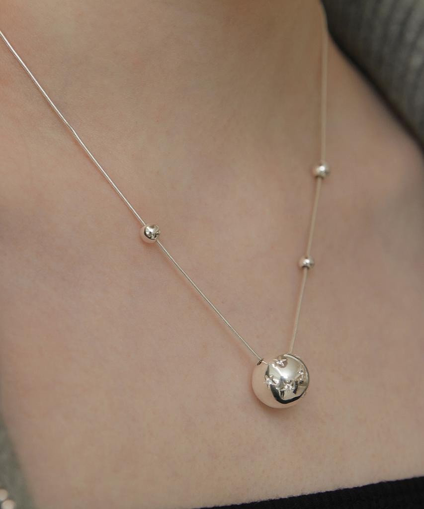 Tatiana (Silver 925) Star Mirror Ball Necklace Nz2154