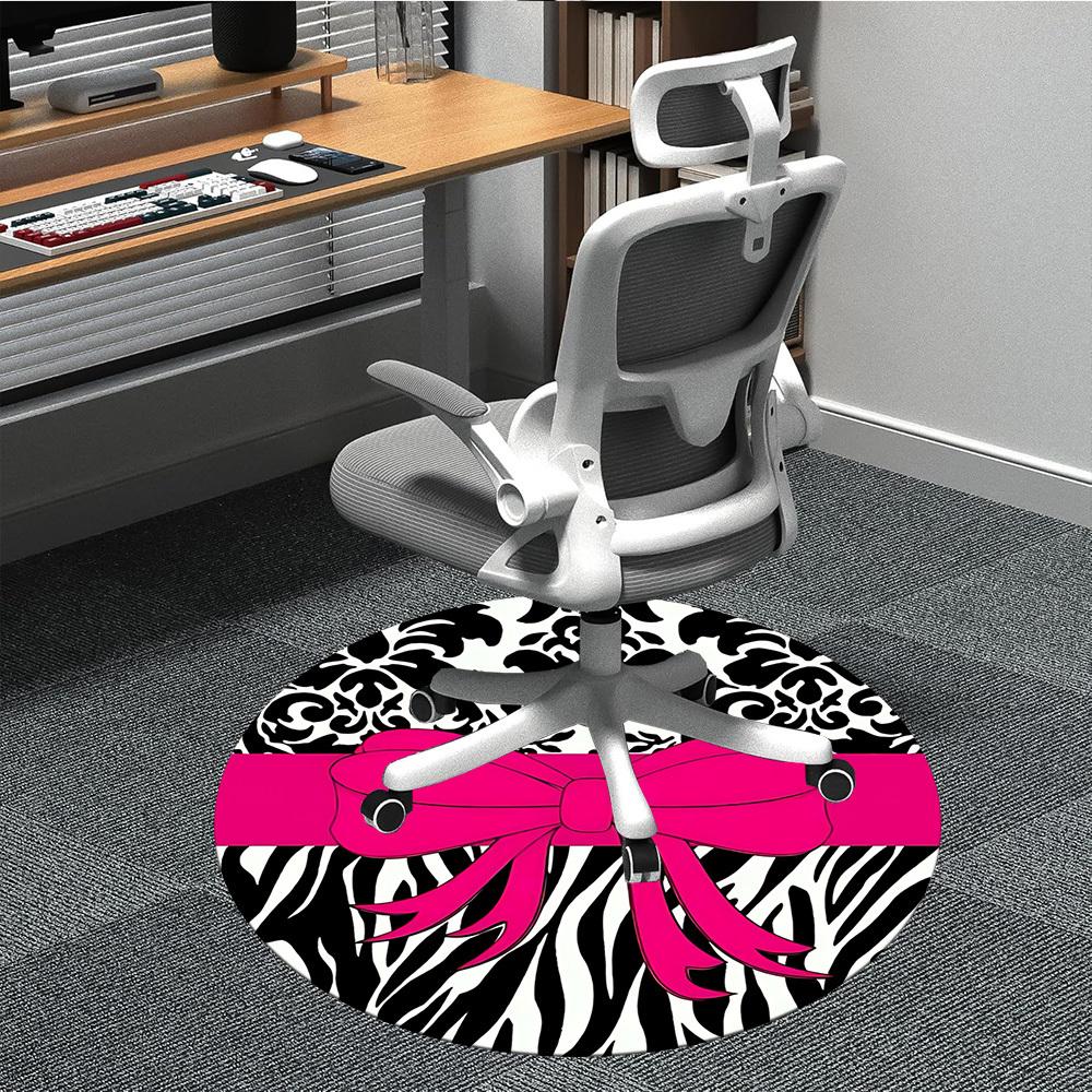 

1pc Zebra Print Bow Chair Carpet for Office - Durable, Ideal for Chair Mats, Stylish & Functional Decorative Rug yy260130059 80cm by 80cm