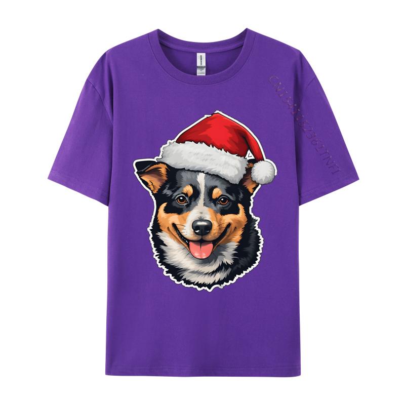 Christmas Australian Cattle Dog TShirt Kawaii Style Winter Tops Tees For Men Special 100 Cotton Fabric