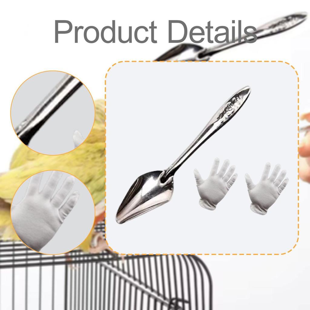 Vogelvoederlepel Draagbare Metalen Papegaai Voeder Schep Gemakkelijke Greep Duurzaam Handgereedschap voor Kleine Vogel Kooien Accessoires