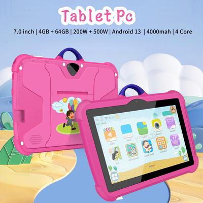 7-Zoll Sturzsicheres Android 13 Kinder-Tablet mit WiFi & 4+64GB für Smart Learning