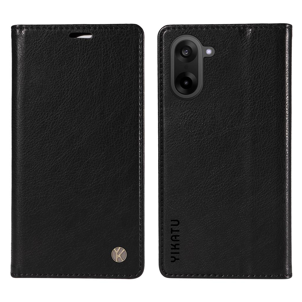 For OnePlus Nord CE5 5G/OnePlus Ace 5 Racing 5G Wallet Case YIKATU YK-006 Magnetic Closure Leather Phone Cover Litchi Texture