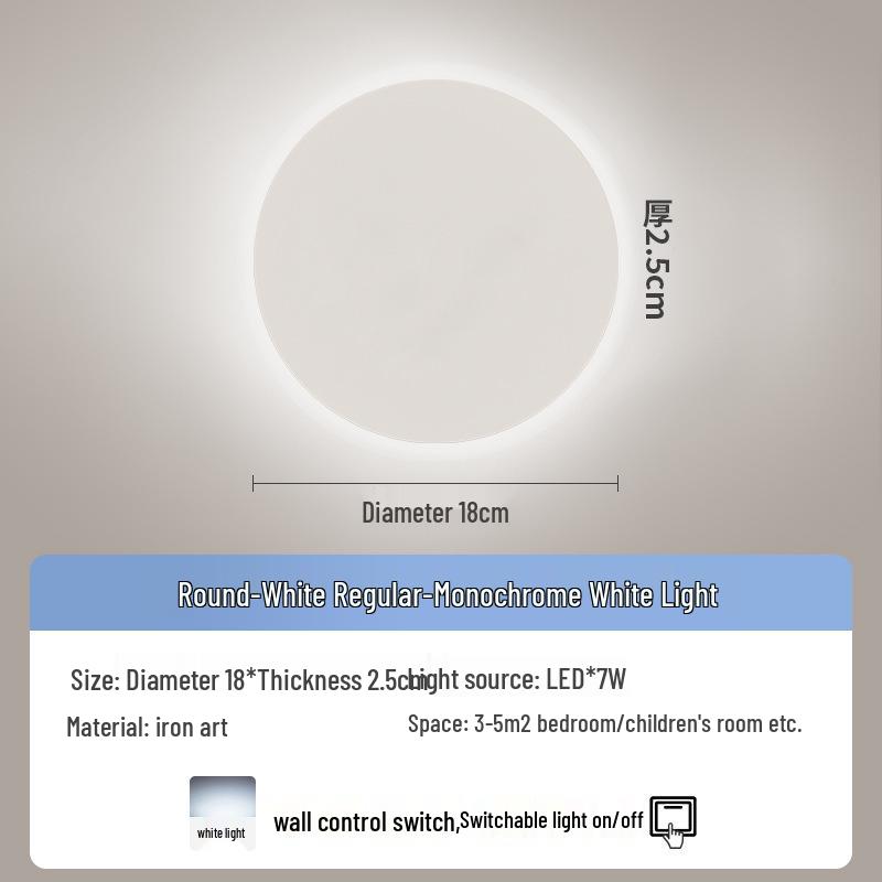 

Modern Minimalist Round Wall Lamp for Bedroom and Living Room Decor