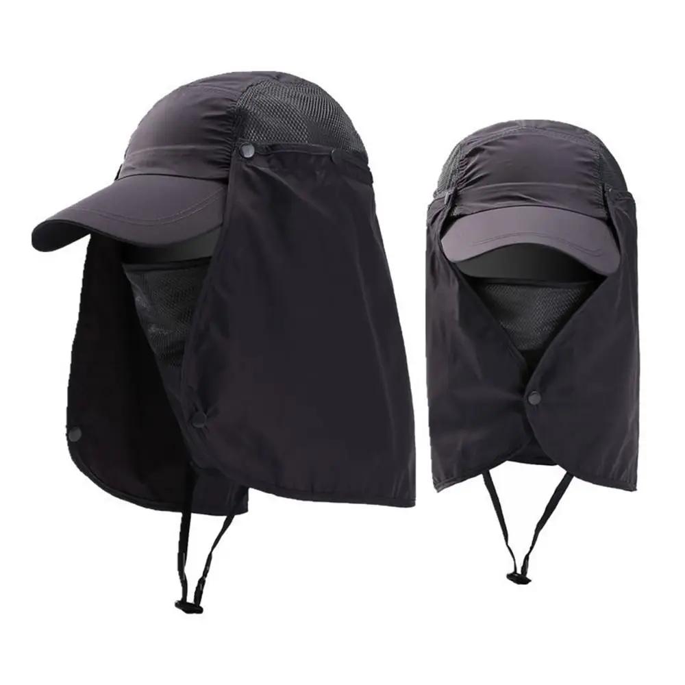 Outdoor UV Sun Protection Summer Fishing Sun Hat Breathable Neck Face Sunshade Hat Adjustable Fisherman Cap