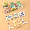 KX4B 1Set Lemon Tiered Tray Decor Party Background Decor for Indoor Outdoor Garden Yard Party Decoration