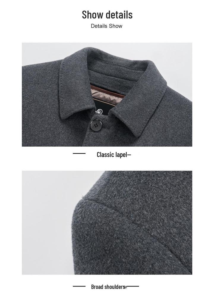 Men's Mid-Length Double-Sided Thick Wool Cashmere Coat