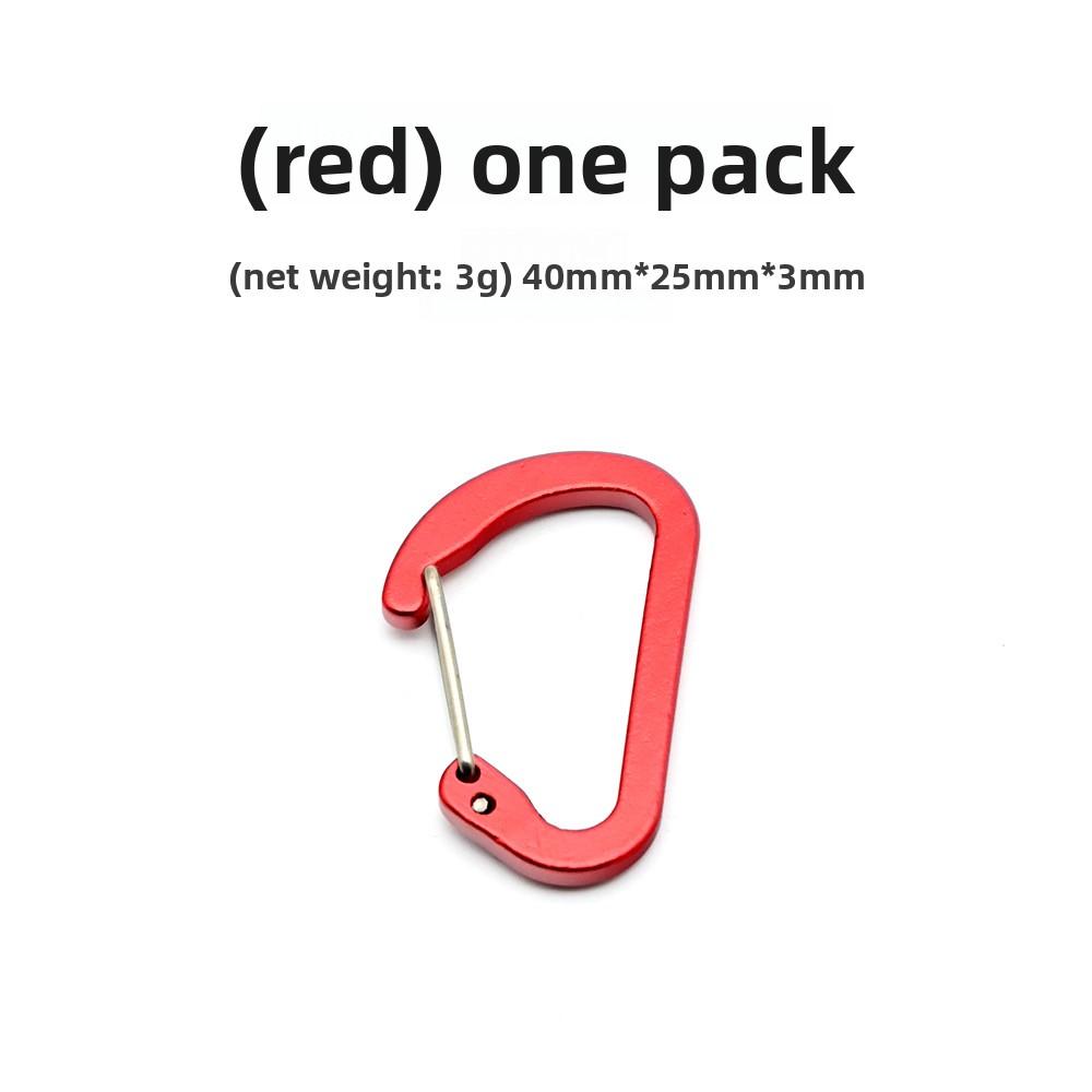 Backpack D-type hanging buckle Quick hanging Outdoor multi-functional keychain Kettle aluminum alloy buckle красный