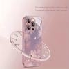 Cherry Blossom Star Pattern Metallic Paint Glass Hard Phone Case For iPhone 17Air 17 16 Pro Max 14 15 Plus 11 12 13 16E Cover