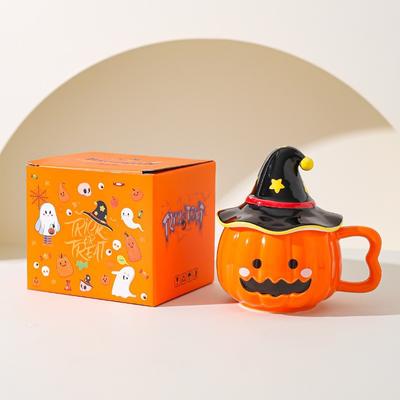 Halloween Decorative Gift Pumpkin Ceramic Cup with High Value Mug Gift Box Office Funny Water Cup