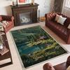 Landscape Theme Crystal Velvet Floor Rug Personalized Custom Name Text Warm Carpet Home Decoration