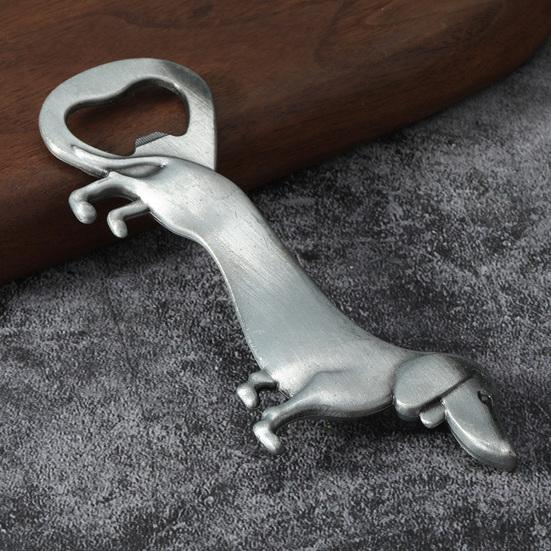 Vintage Bronze Bottle Opener Dachshund Dog Opener, Zinc Alloy Cute Puppy Beer Portable Metal for Kitchen Bar And Home Unique Gadget