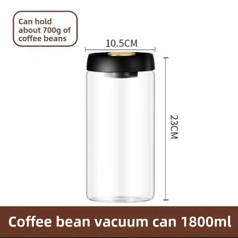 Coffee Beans Vacuum Sealed Borosilicate Glass Tank Moisture Proof Air Extraction Cereals Storage Jar for Kitchen Tea Storage