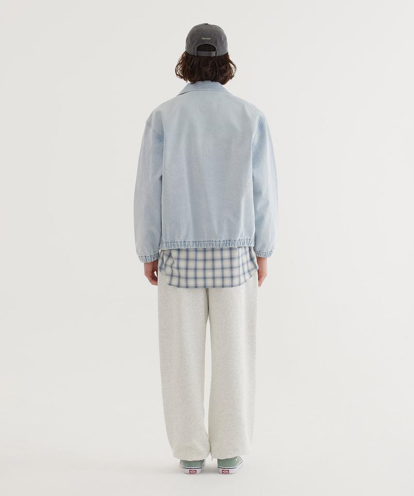 COVERNAT Denim Zip-Up Jacket Light Blue