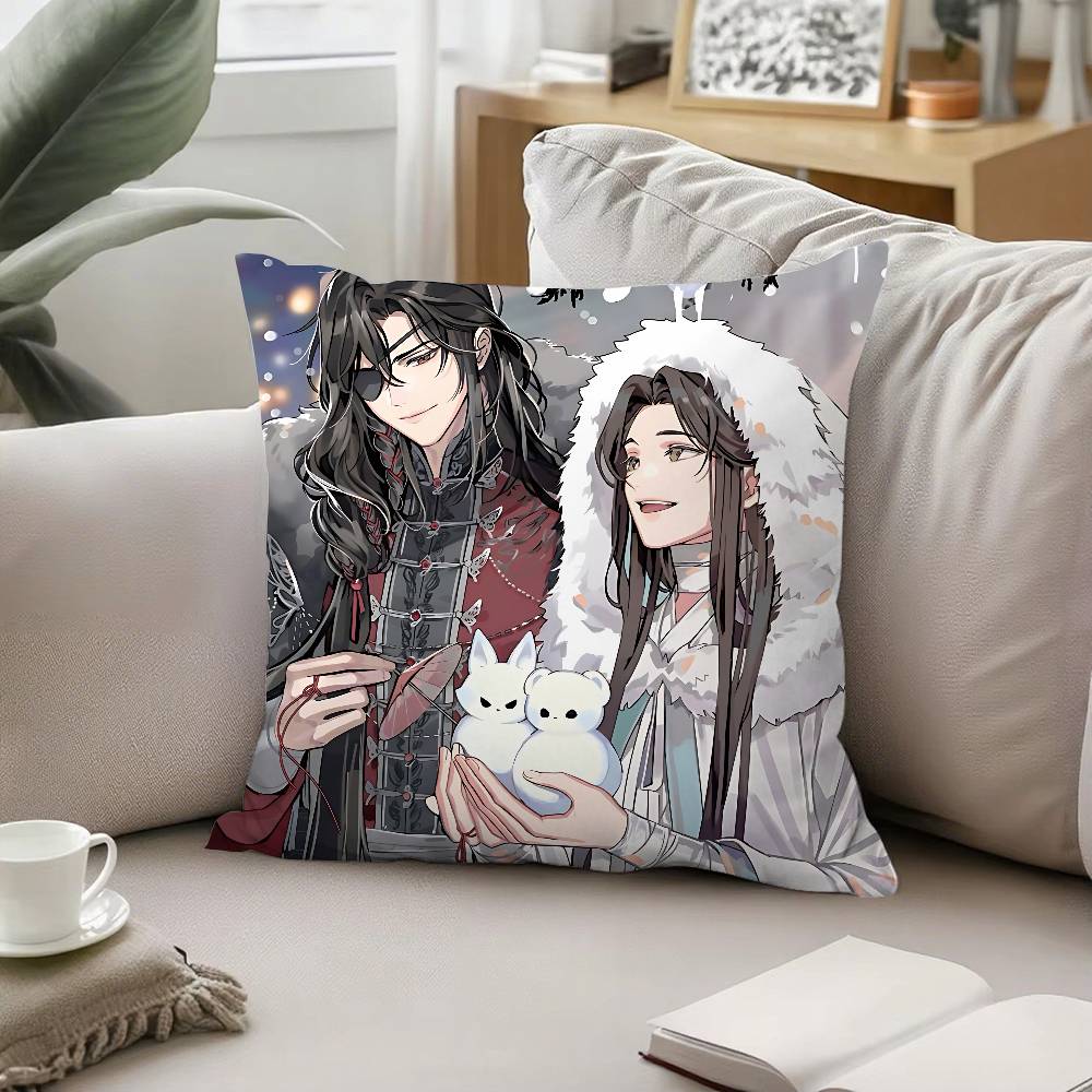 Anime Heaven Officials Blessing Throw Pillow Covers Pattern Cushion Cover Suitable For Sofa Bedroom Car Pillow Cover