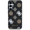 Guess 4G Printed Colored Peony Pattern Case Magsafe For Samsung Galaxy S25 Black