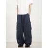 Kisko Niche Design Pocket Washed Wide-Leg Vintage Cargo Pants Unisex American High Street Silhouette Casual Long Pants